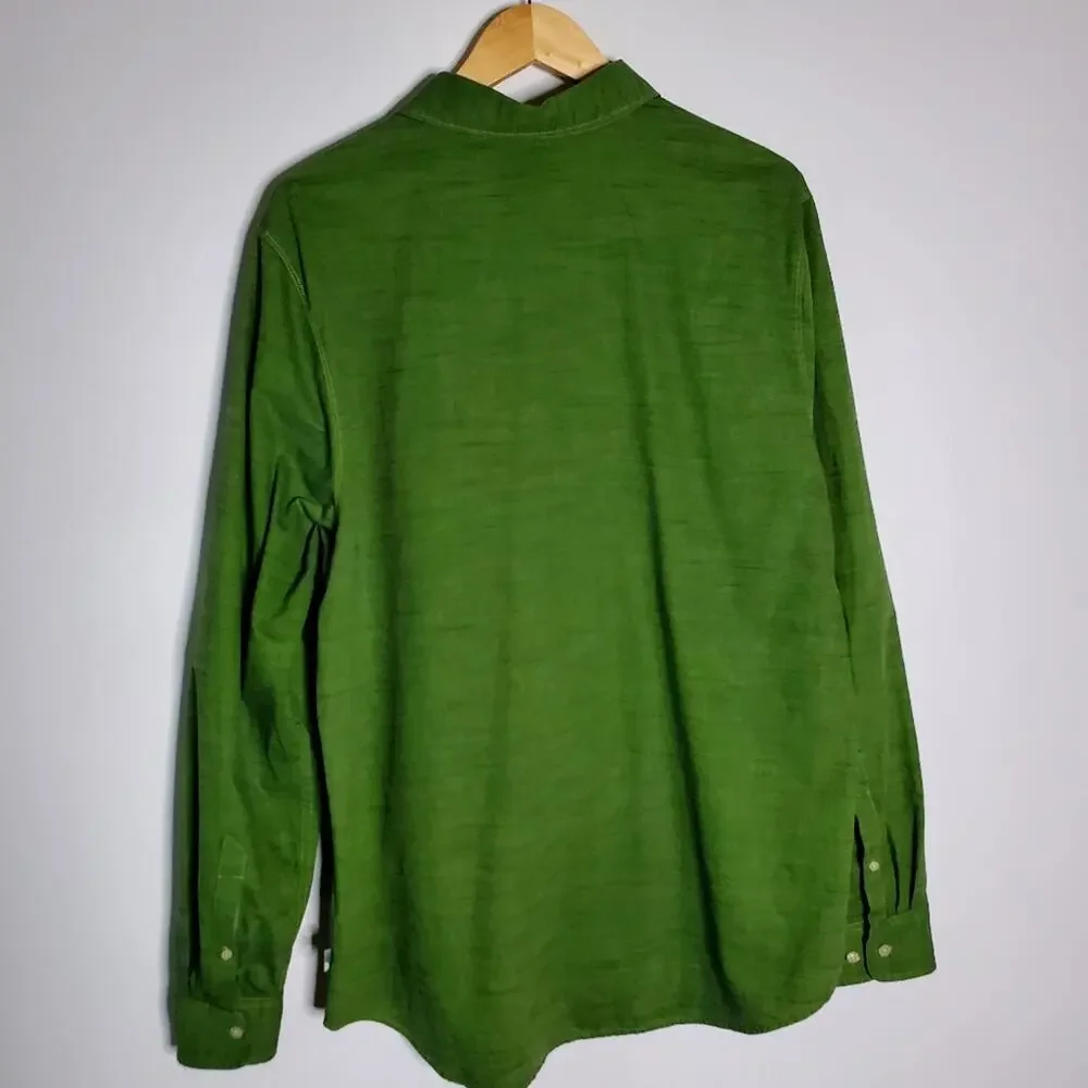 The North Face bright Green button up casual long sleeve shirt - Size XL